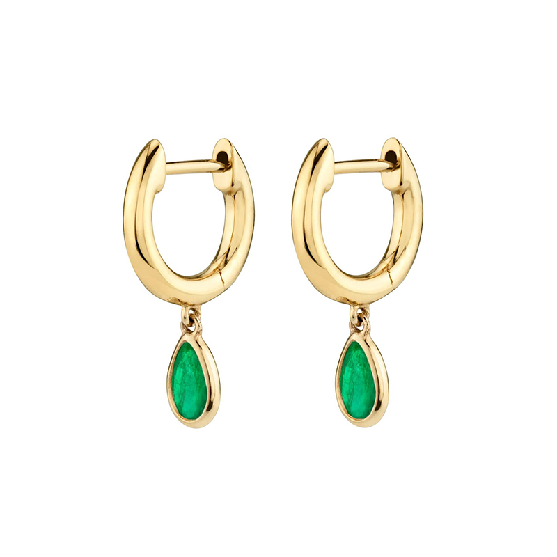 Fashion Green Star Moon Zircon Earrings Set for Women Gold Plated Dangle Chain Stud Earrings Woman Wholesale Jewelry Accessories