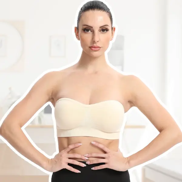Strapless Bras for Women Non-Slip Silicone Padded Bandeau Bra Wireless Tube Top Bra