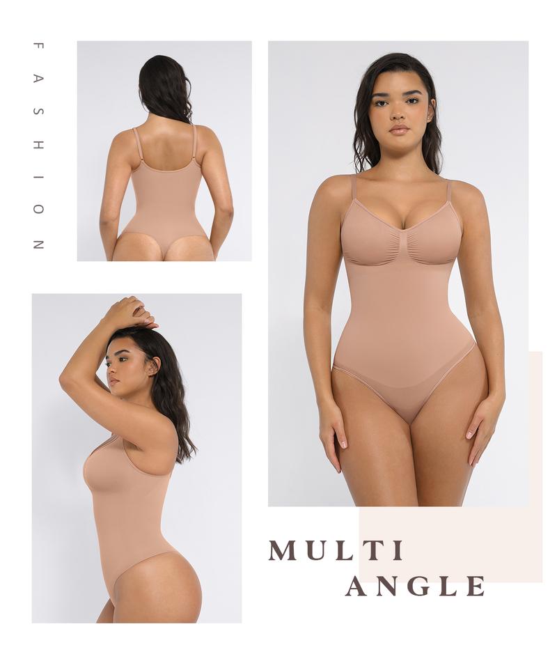 FeelinGirl Seamless Covered Bust Jumpsuit Thong Bodysuit tts Fit  Breathable Comfort Womenswear shaper clothes Hip