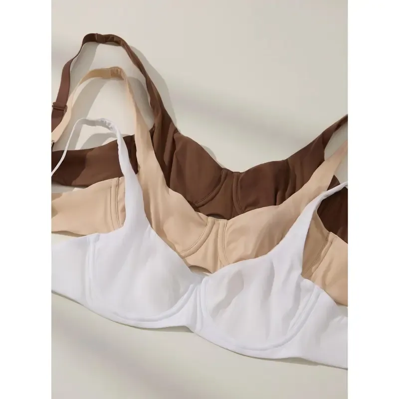 ⚡Flash Sale🔥2 for €36👍 Women's Unlined Balconette Bra No Padded Underwire Supportive Plus Size Smooth Scoop Neck