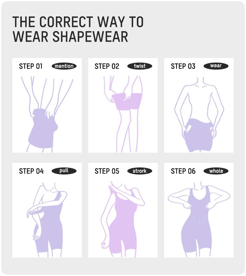 SHECURVE Easyslide Shapewear Tummy Control Butt Lifter Faja Back Pull Down Bodysuit Scruntch with Back Bone Support & Cotton Gusset for Women Postpartum Everyday