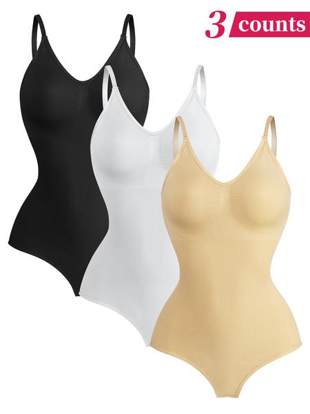 Women's Solid Backless Adjustable Strap Shapewear Bodysuit, High Stretch Seamless Shapewear, Lady Underwear Halloween dailydrip comfyessentials tiktokshopbacktoschool Women's Solid Backless Adjustable Strap Shapewear Bodysuit, High Stretch Seamless Shapewear, Lady Underwear Halloween dailydrip comfyessentials tiktokshopbacktoschool