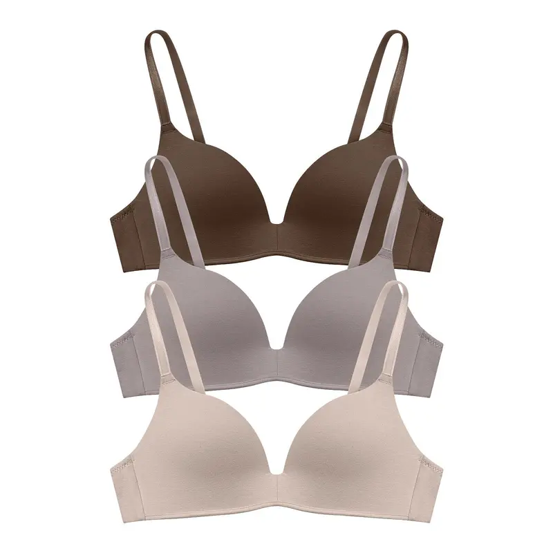 Lightly Lined Wireless Bras for Women - 3 Pack