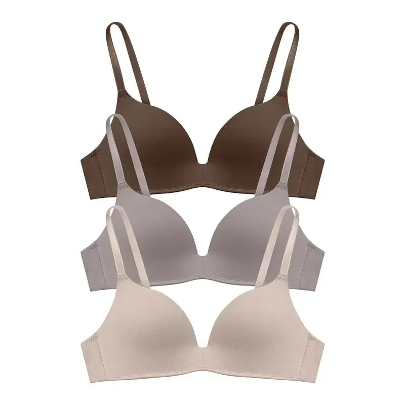 Lightly Lined Wireless Bras for Women - 3 Pack
