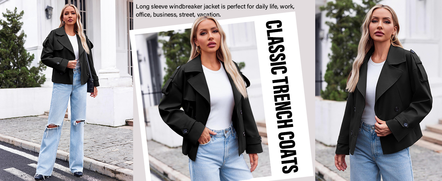 short trench coat for women 2024