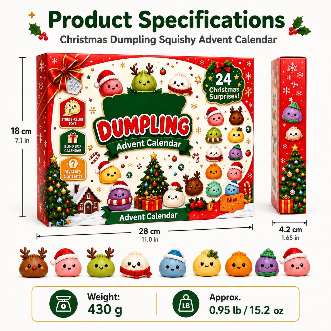 2026 Dumpling Squishy Advent Calendar - Indoor Recreation Stress Relief Toy, 24 Surprise Kawaii Mini Food Squishy Figures, Cute Christmas Countdown Holiday Gift 2026 Dumpling Squishy Advent Calendar - Indoor Recreation Stress Relief Toy, 24 Surprise Kawaii Mini Food Squishy Figures, Cute Christmas Countdown Holiday Gift