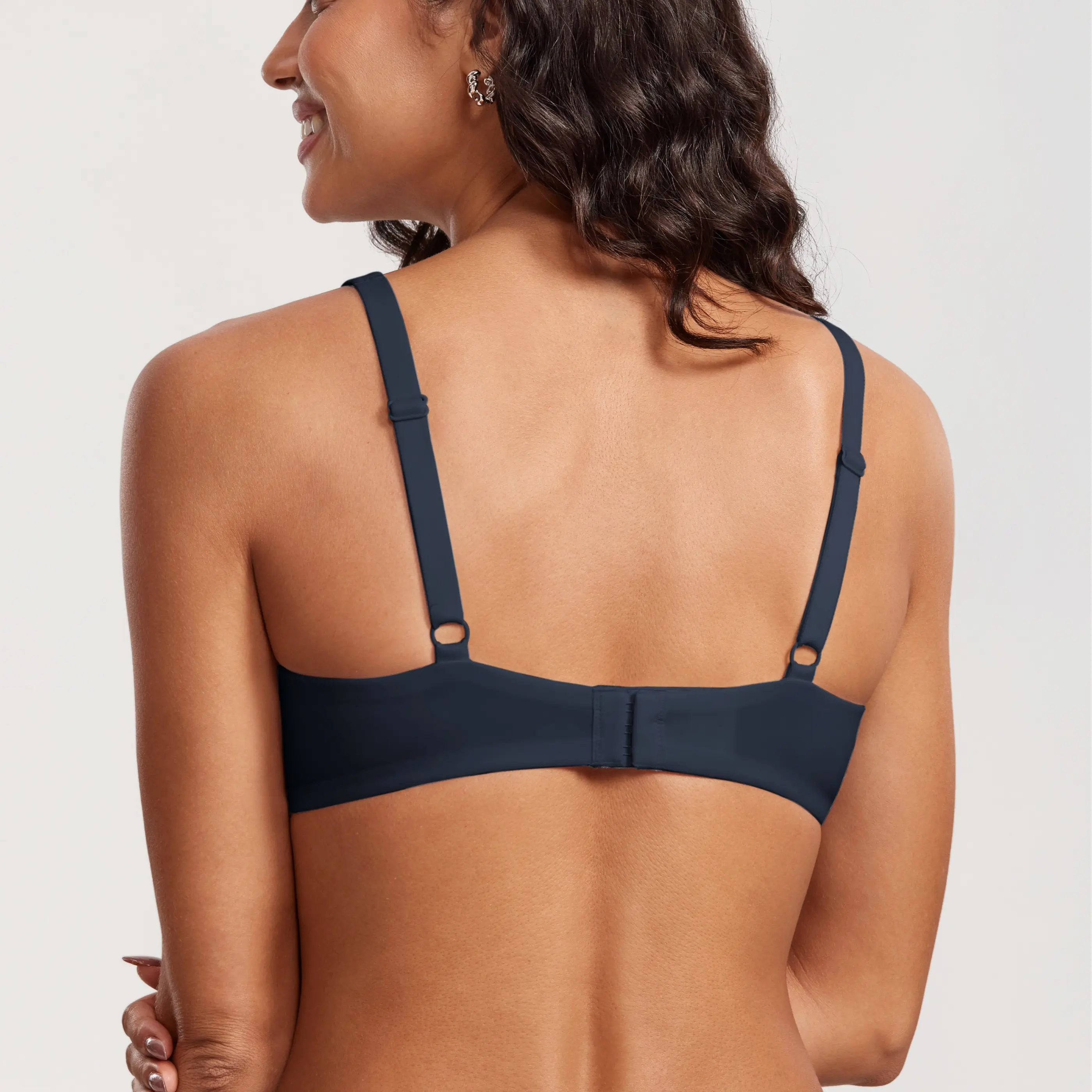 ⚡Flash Sale 👍 Unlined Balconette Bra Underwired Double Layer Cup Adjustable Straps Soft Stretchy Invisible Under Low Cut Tops