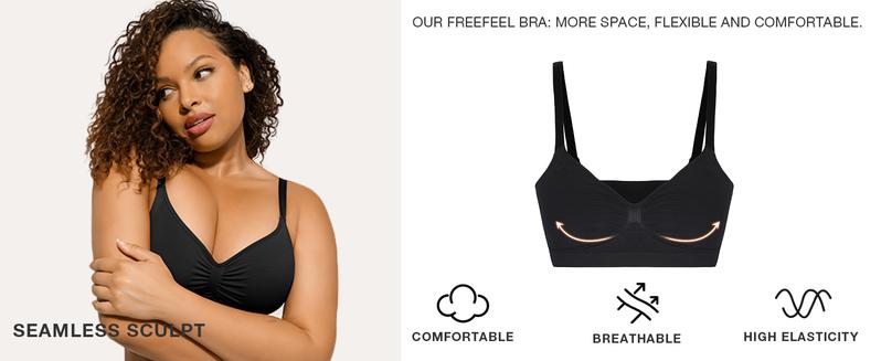 FeelinGirl #live1 Women's Wireless Bra Comfort up to 44DD No Padding No Underwire Unlined Cami Bra Seamless Sports Bra for Everyday Wear Breathable and Stretchy FeelinGirl #live1 Women's Wireless Bra Comfort up to 44DD No Padding No Underwire Unlined Cami Bra Seamless Sports Bra for Everyday Wear Breathable and Stretchy