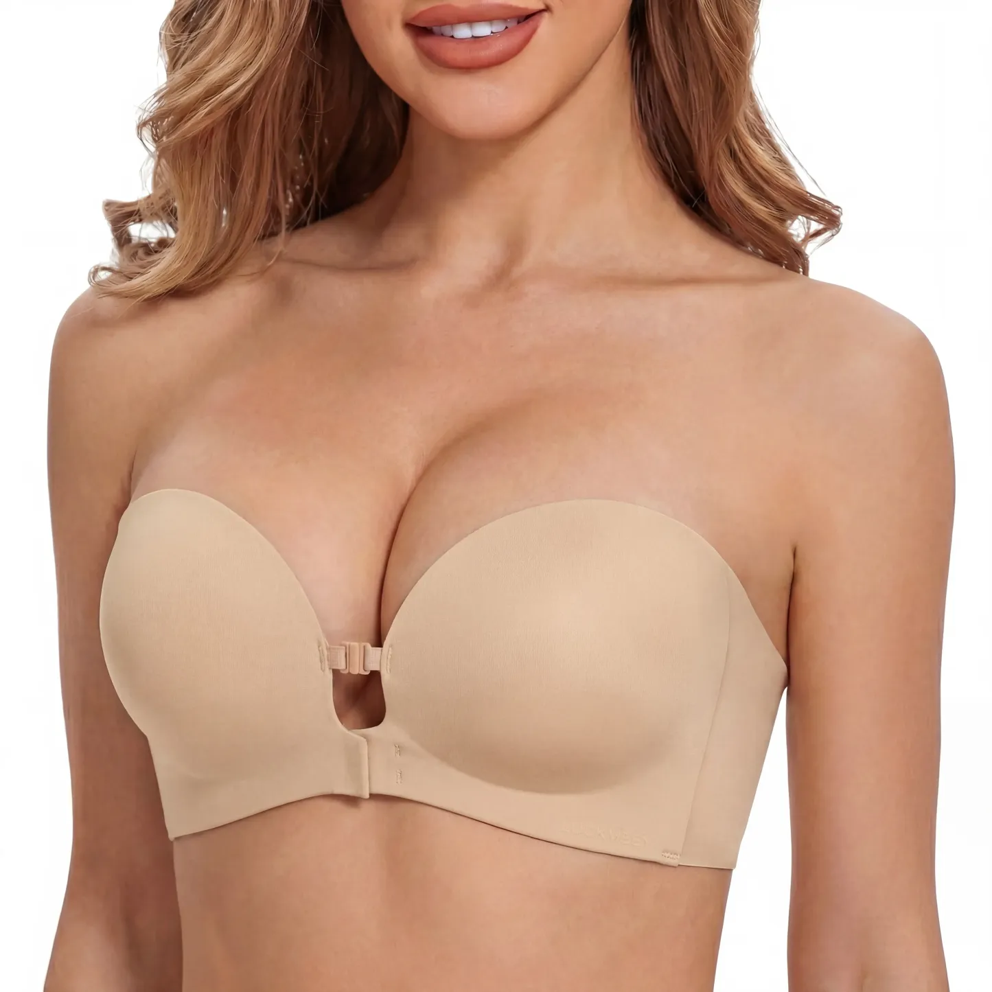 LUCKMEEY Womens Strapless Front Closure Bra Push Up Lift Bra Padded Add Cup Non Slip  Anti-Slip Grip & Removable Straps Fit Outfits Wireless Supportive  Seamless Comfortable A B C Cup#TikTokShopDealsforYouDays