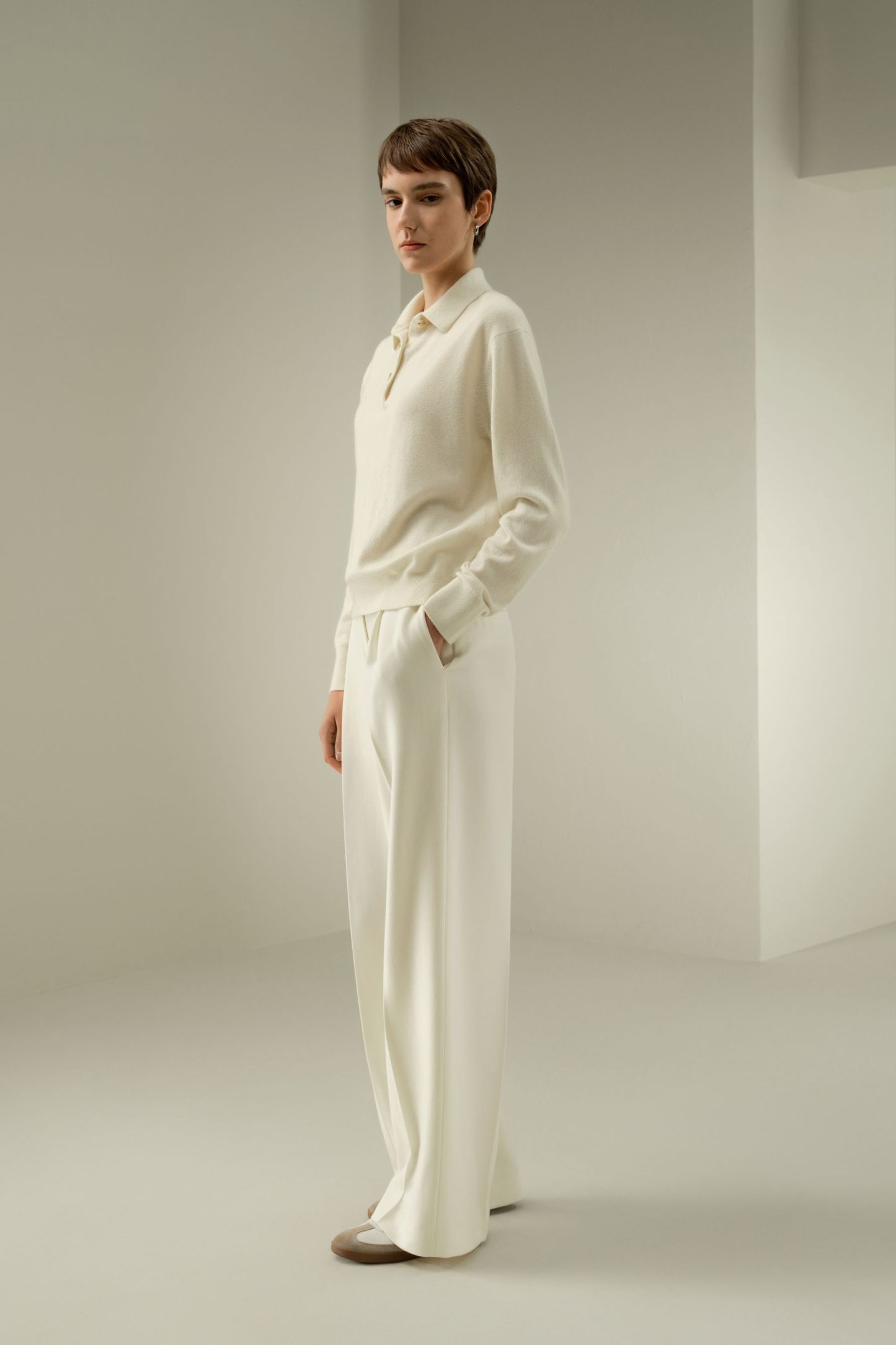 Silk-Wool Tweed Blend Trousers