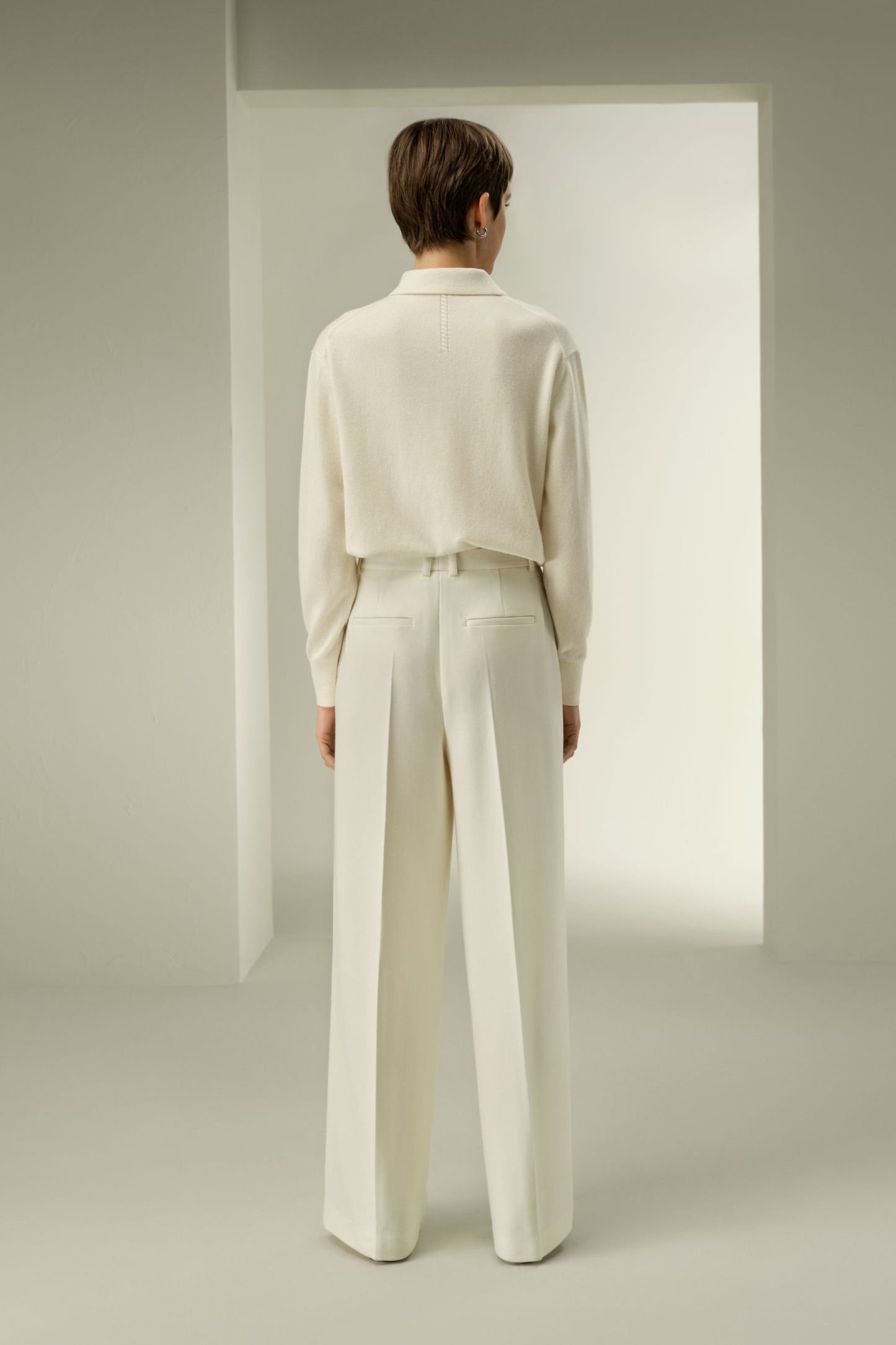 Silk-Wool Tweed Blend Trousers