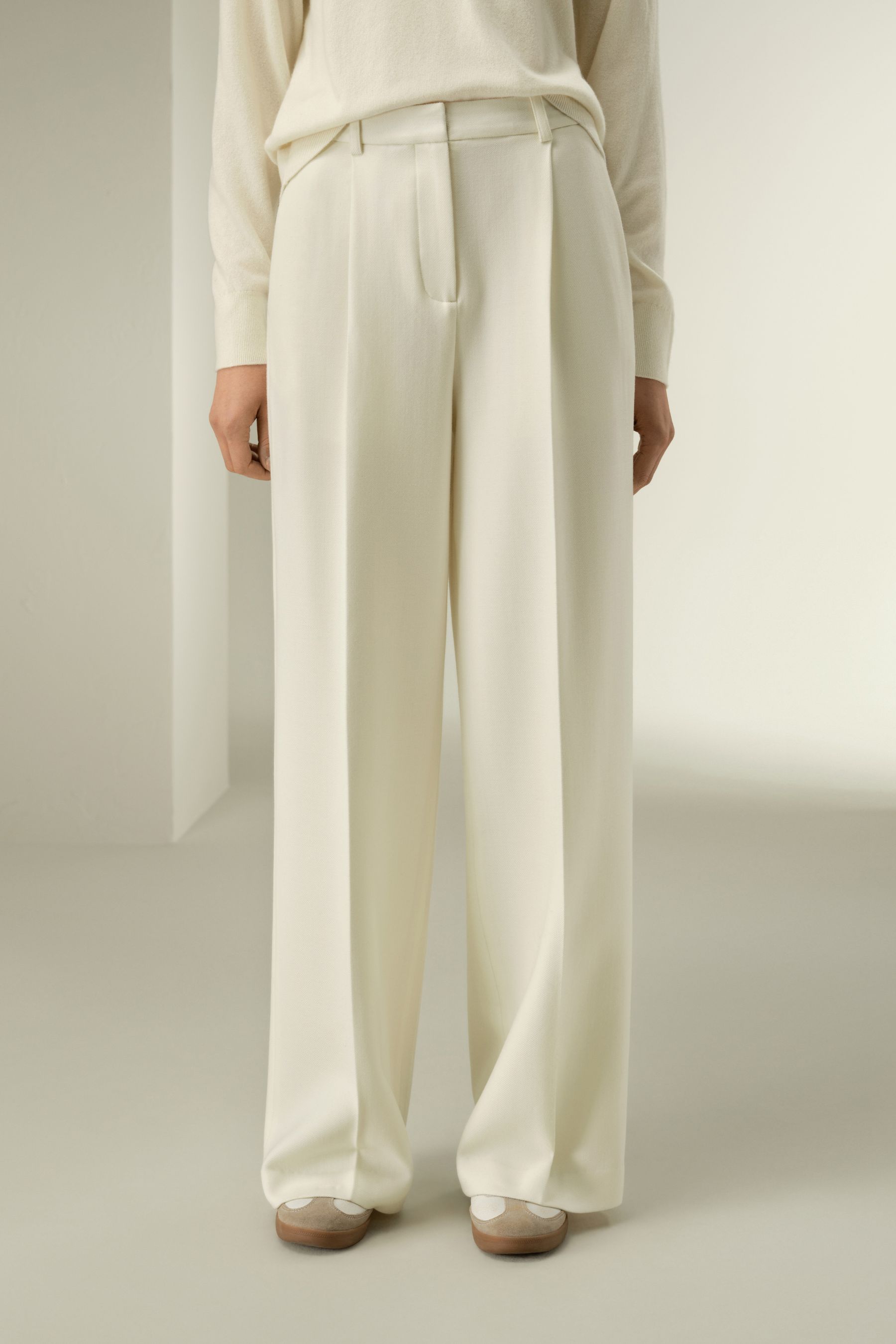 Silk-Wool Tweed Blend Trousers