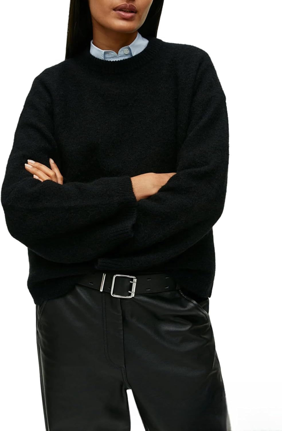 Women Soft Knitted Pullover Crew Neck Oversized Women Sweater Autumn Sweater