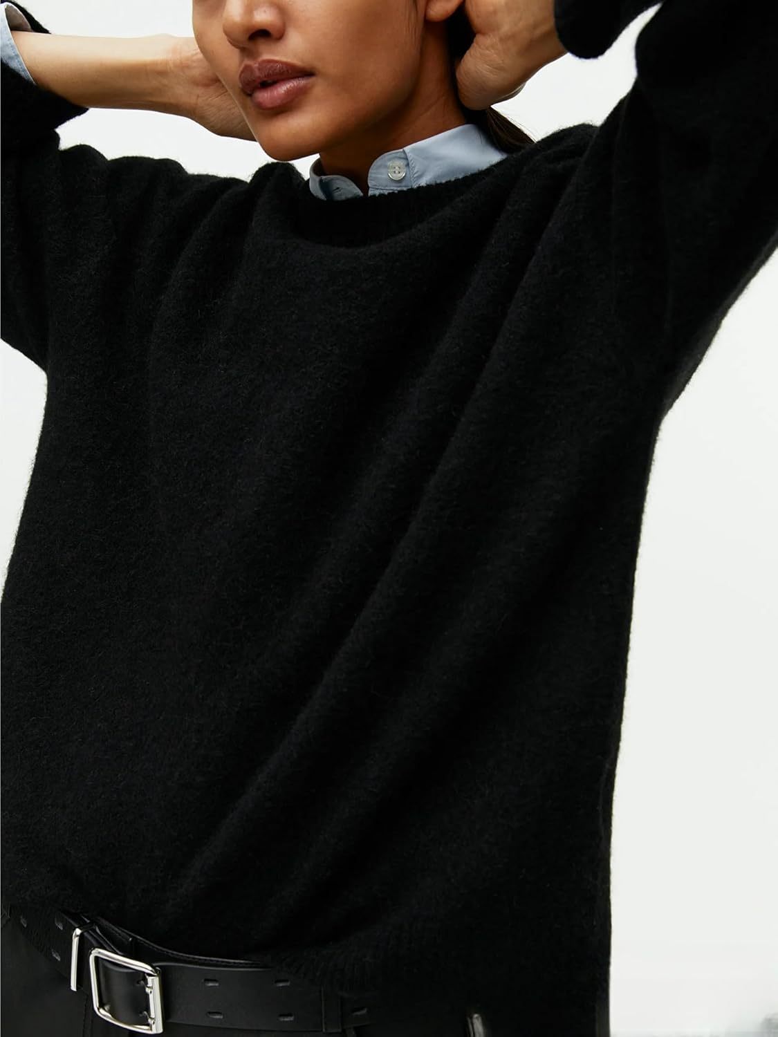 Women Soft Knitted Pullover Crew Neck Oversized Women Sweater Autumn Sweater