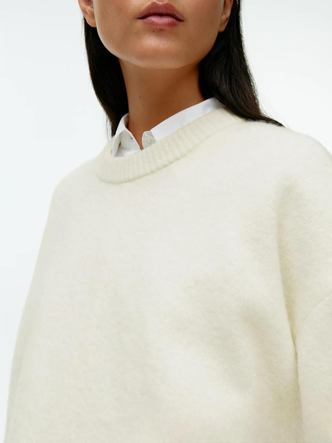 Women Soft Knitted Pullover Crew Neck Oversized Women Sweater Autumn Sweater