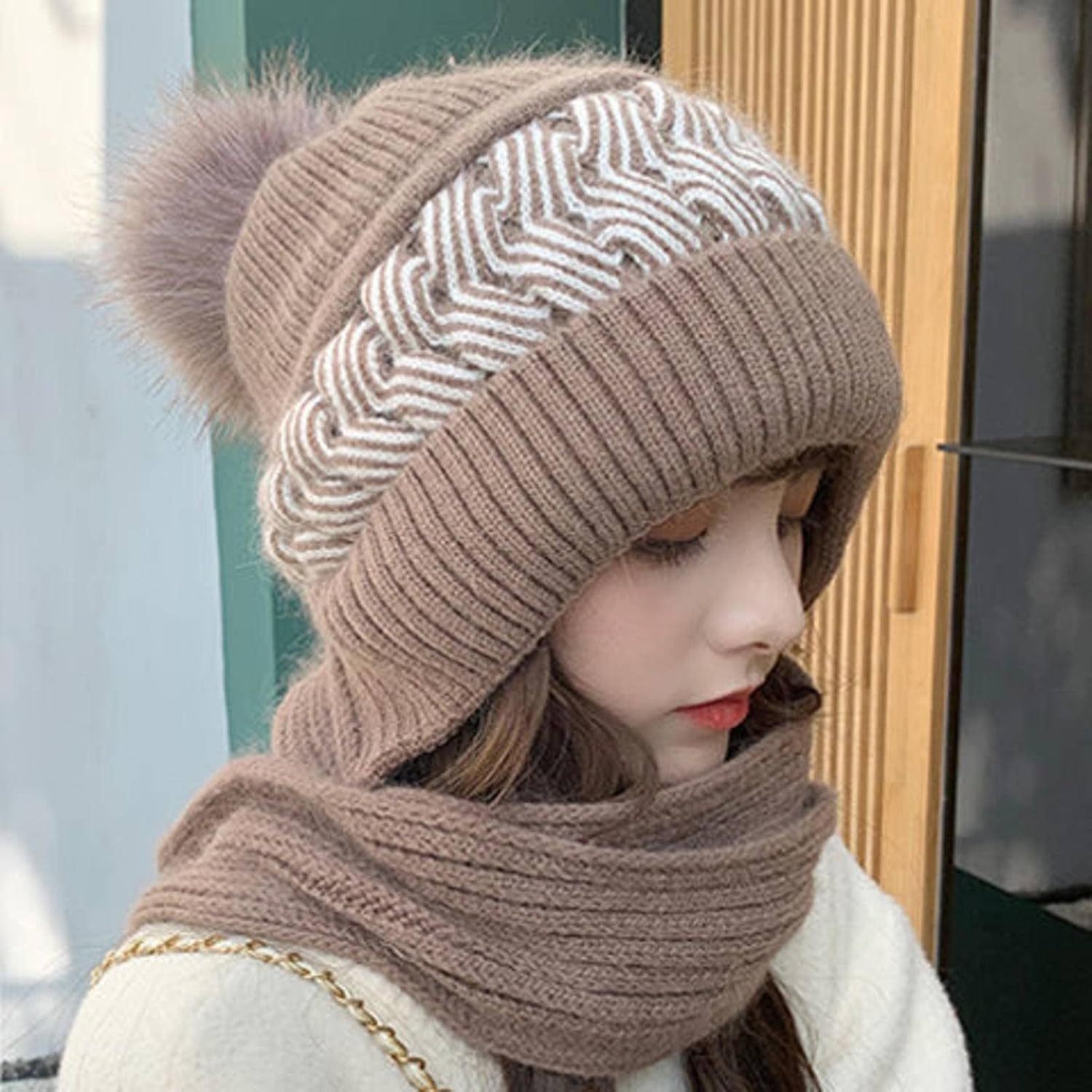 NC Hat and Scarf One Winter Warm All-Match Autumn and Winter Woolen Ha