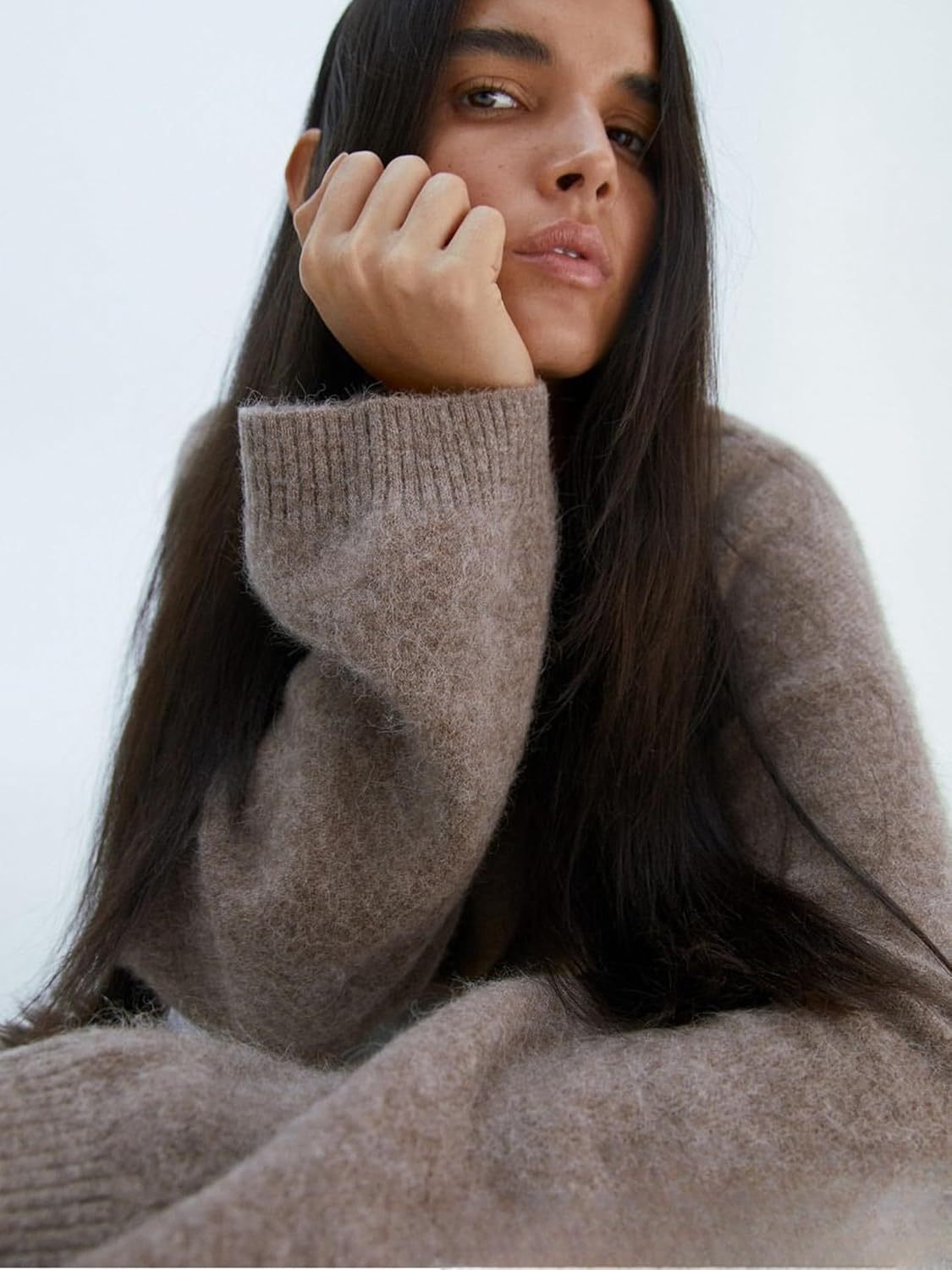 Women Soft Knitted Pullover Crew Neck Oversized Women Sweater Autumn Sweater