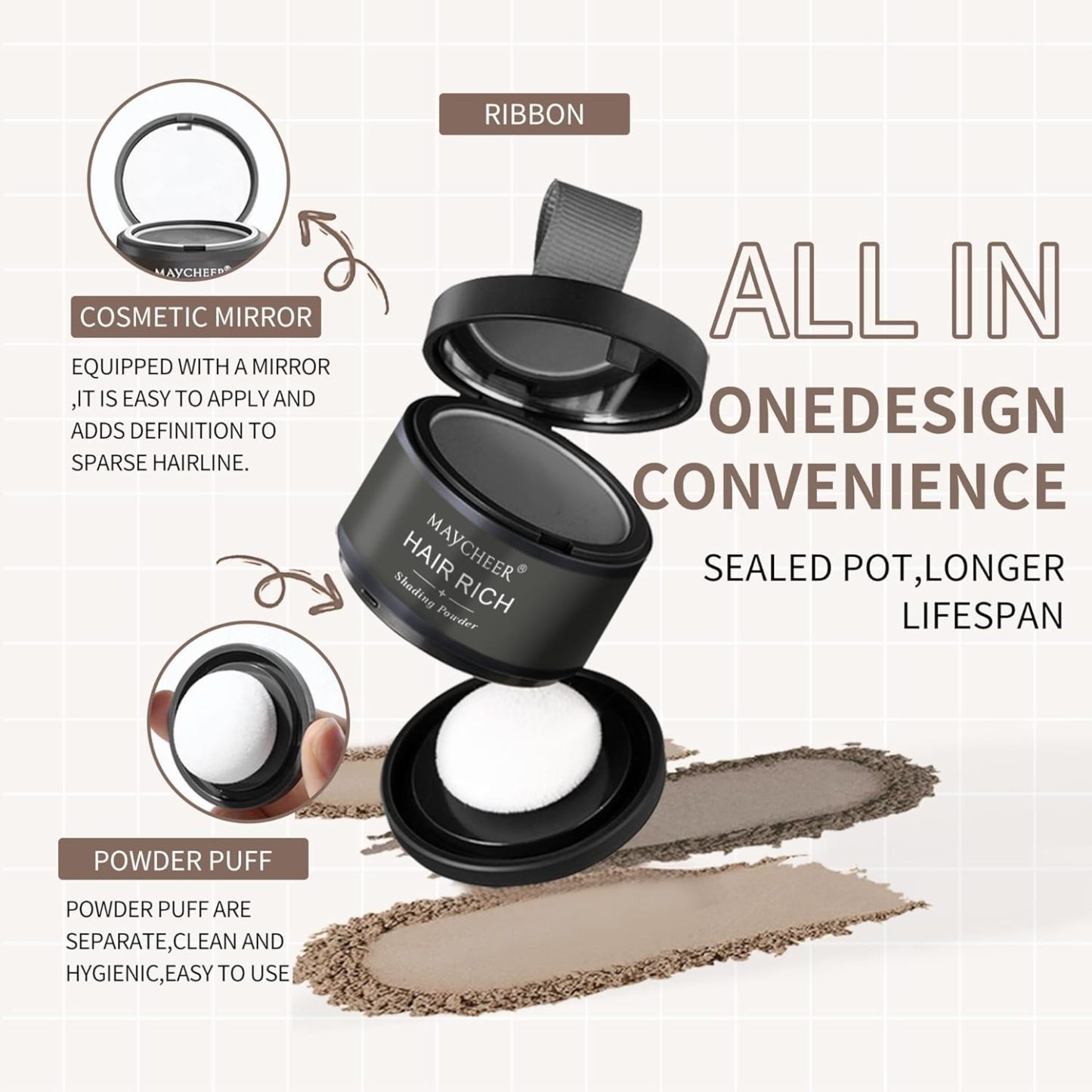 Waterproof Hairline Powder，unisex