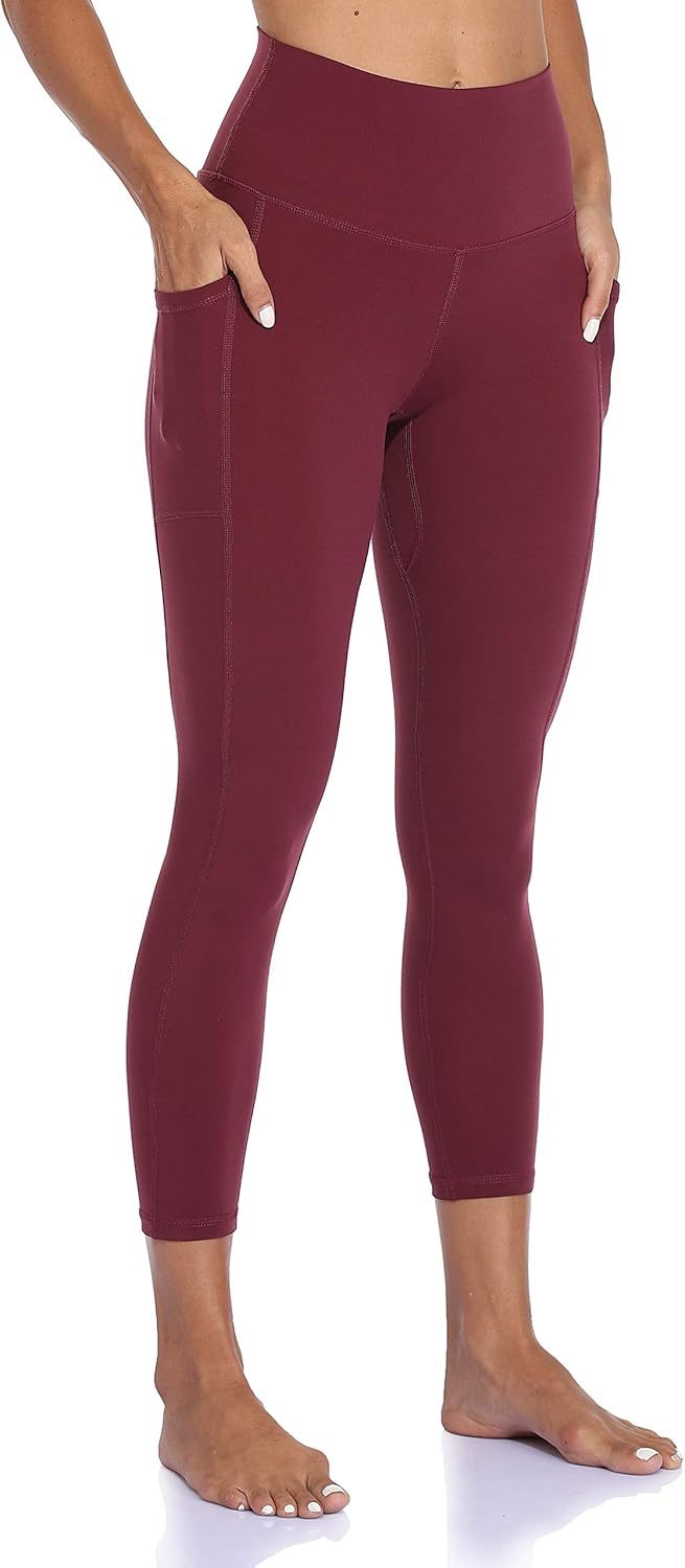 Women's High Waisted Yoga Pants 7/8 Length Leggings with Pockets