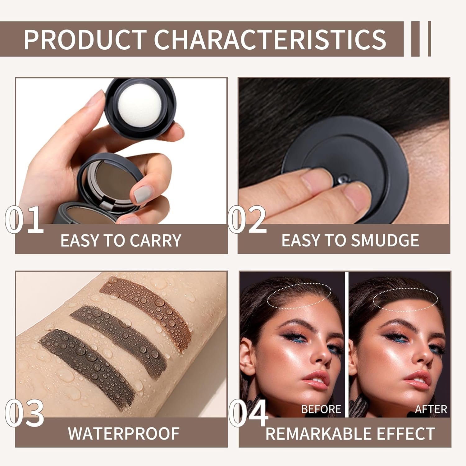 Waterproof Hairline Powder，unisex