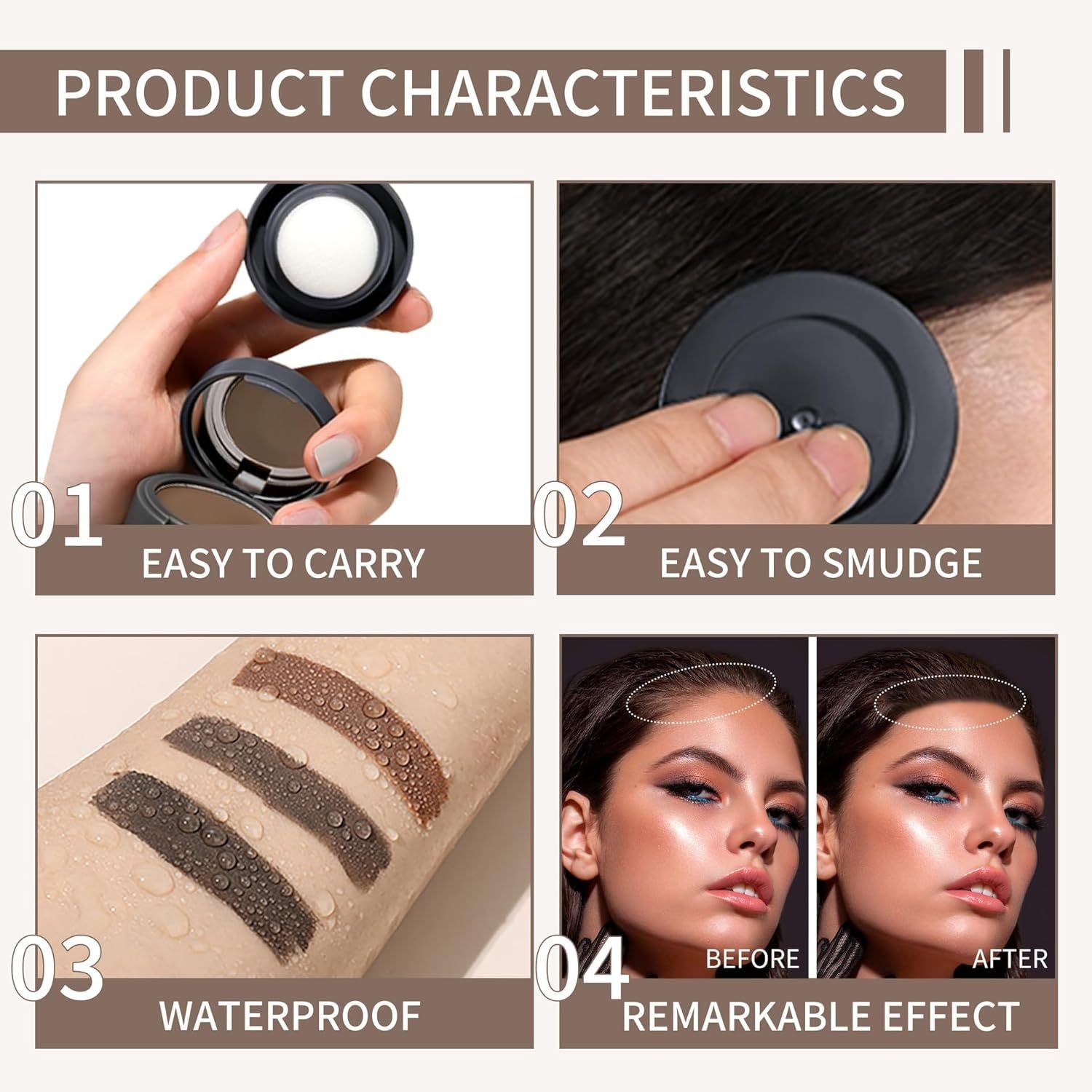 Waterproof Hairline Powder，unisex