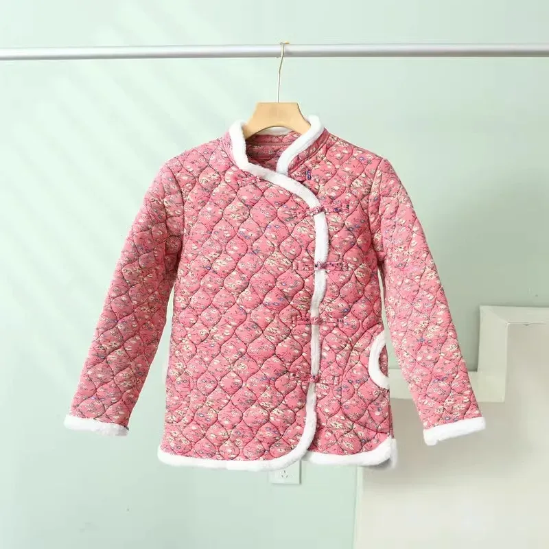 Chinese Style Women Vintage Northeast Flower Cotton-padded Jacket 