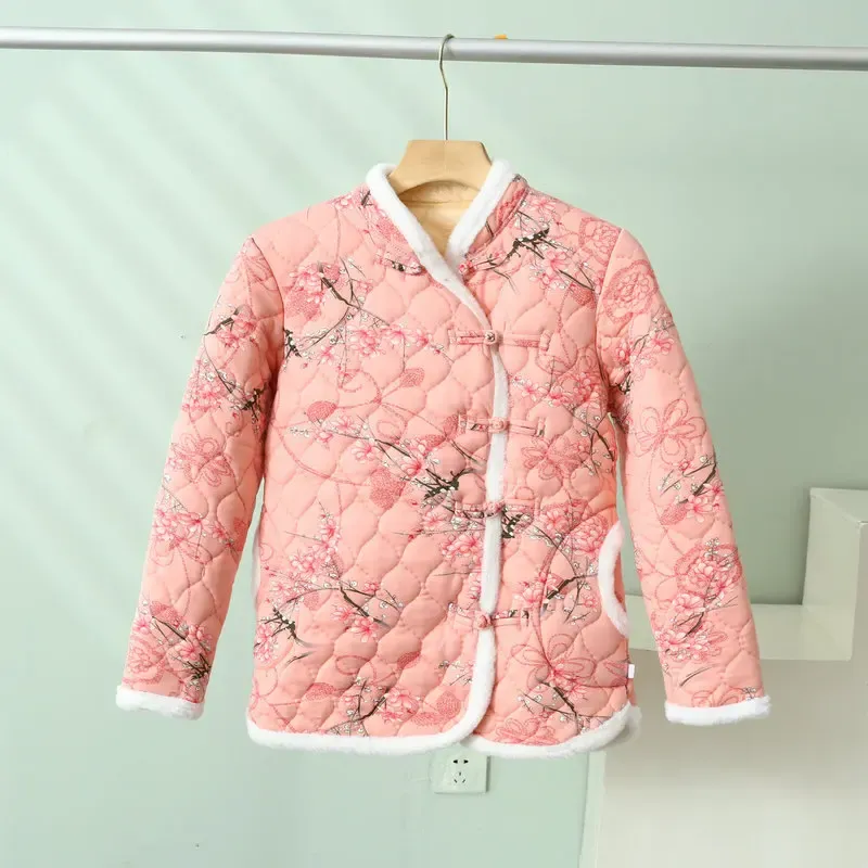 Chinese Style Women Vintage Northeast Flower Cotton-padded Jacket 