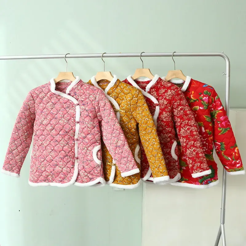 Chinese Style Women Vintage Northeast Flower Cotton-padded Jacket 
