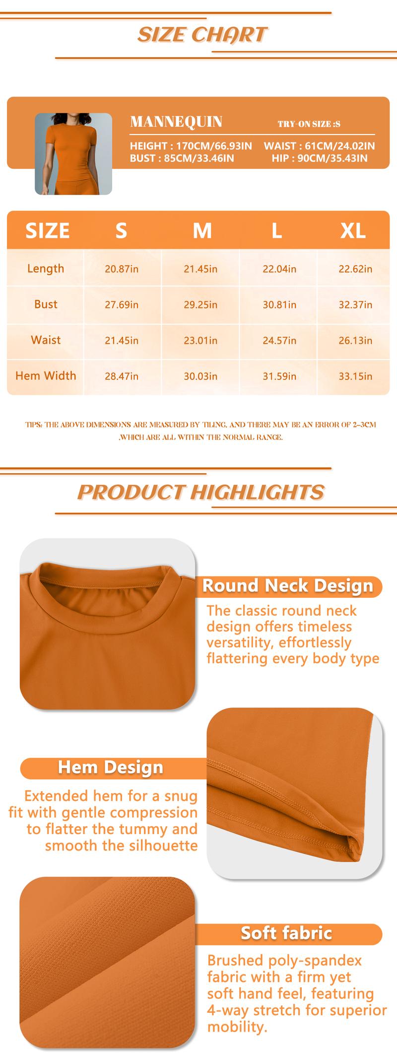 TimeOFF 5-Piece Solid Sports Tee Set Round Neck Slim Stretchy Ideal for Yoga Gym Workouts Women's Athletic Wear Sporty Style Clothes gym shirts workout tops oversized gym shirts Fitness Outfit