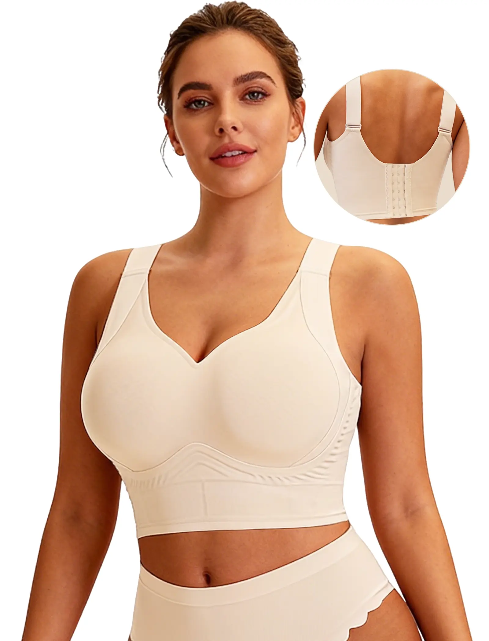 Soft Intention Plus Size  7 Row Hooks,  Seamless,Everyday,Push Up