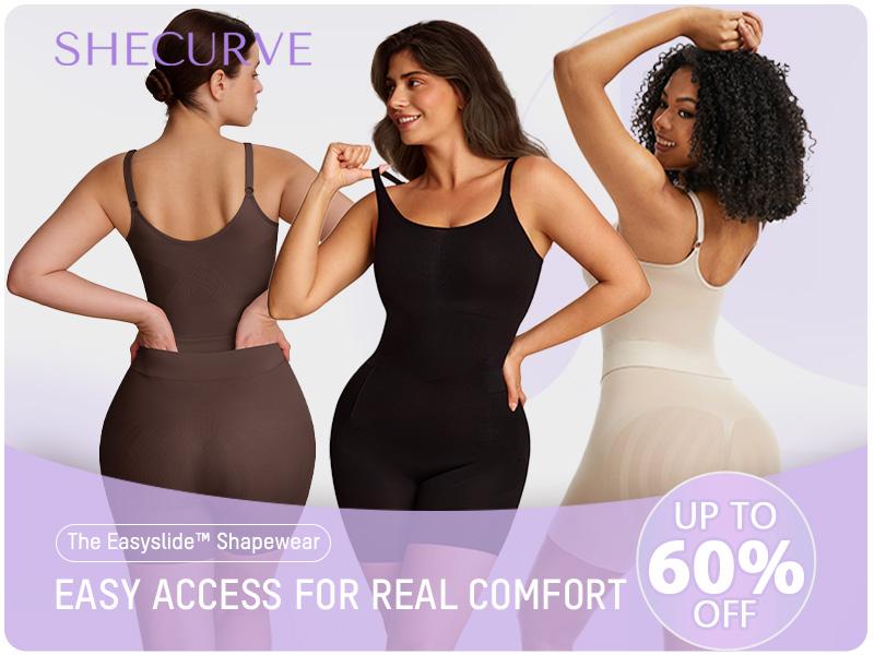 SHECURVE Easyslide Shapewear Tummy Control Butt Lifter Faja Back Pull Down Bodysuit Scruntch with Back Bone Support & Cotton Gusset for Women Postpartum Everyday SHECURVE Easyslide Shapewear Tummy Control Butt Lifter Faja Back Pull Down Bodysuit Scruntch with Back Bone Support & Cotton Gusset for Women Postpartum Everyday