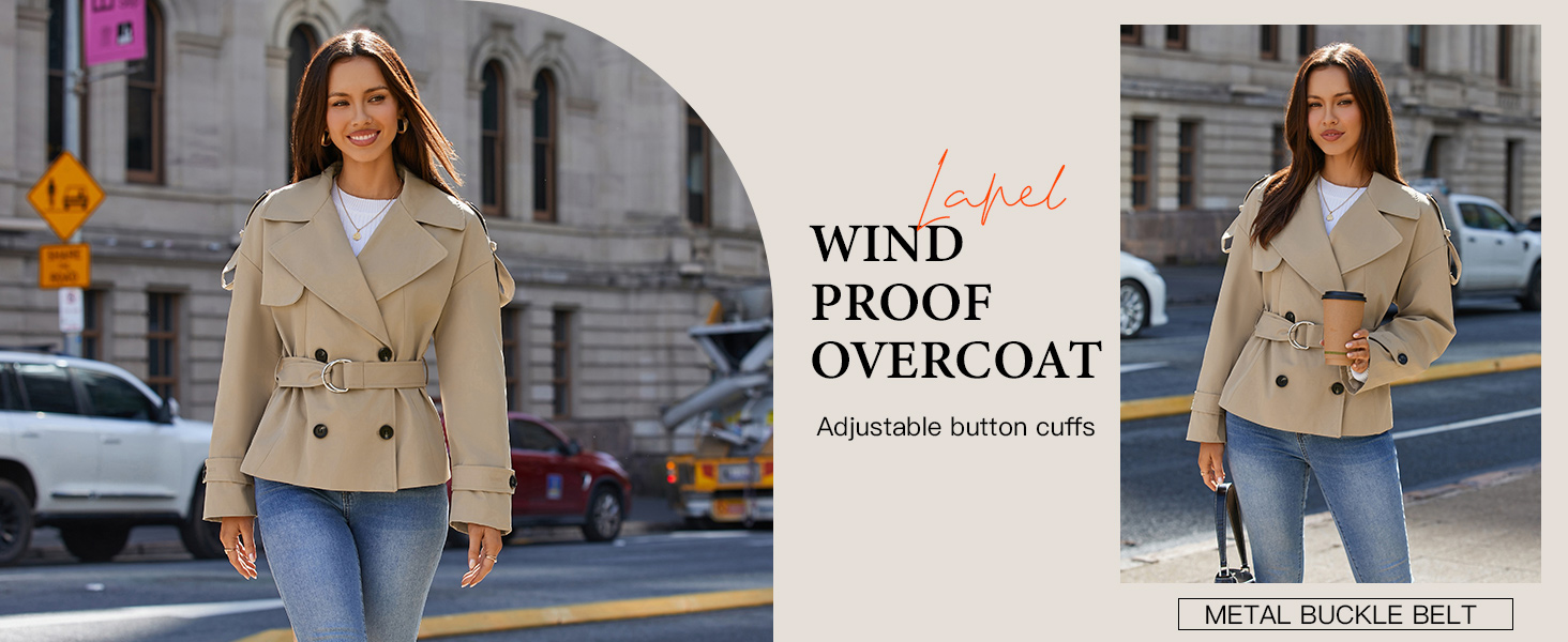 cropped trench coat for women