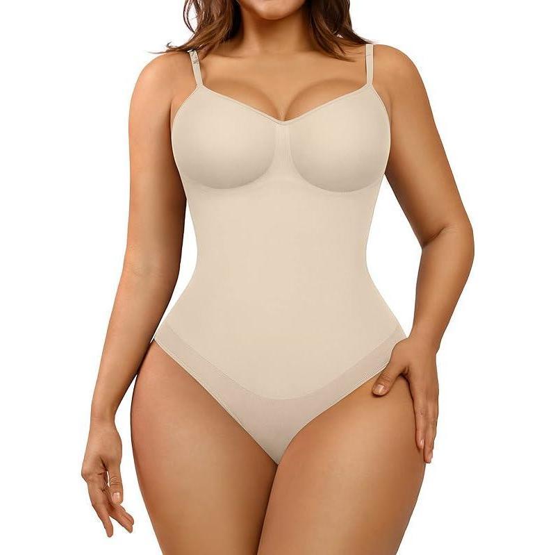 Seamless coverage bra, one-piece panty, thong panty