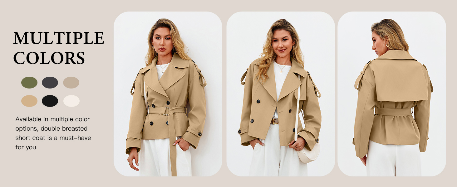 cropped trench coat for women