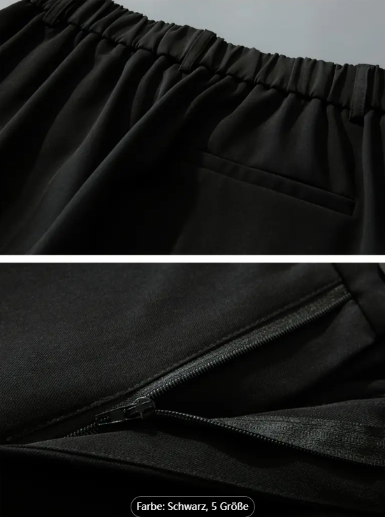 Men'S Heavyweight Polyester Faux Denim - Loose Straight-Leg Trousers with Pockets