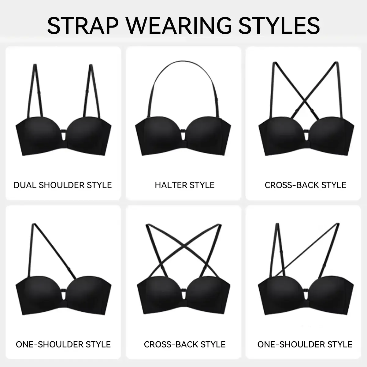 LUCKMEEY Womens Strapless Front Closure Bra Push Up Lift Bra Padded Add Cup Non Slip  Anti-Slip Grip & Removable Straps Fit Outfits Wireless Supportive  Seamless Comfortable A B C Cup#TikTokShopDealsforYouDays