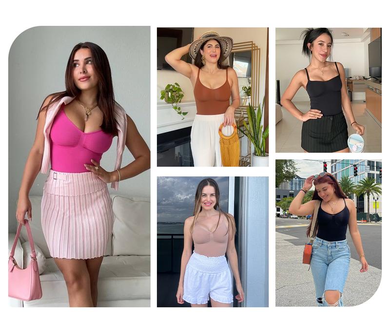 FeelinGirl Seamless Covered Bust Jumpsuit Thong Bodysuit tts Fit  Breathable Comfort Womenswear shaper clothes Hip