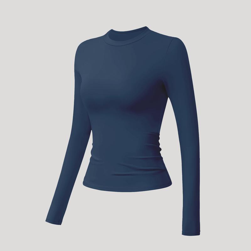 ⚡Flash Sale 👍Solid Sports Tee Set Round Neck Slim Stretchy Ideal for Yoga 🔥