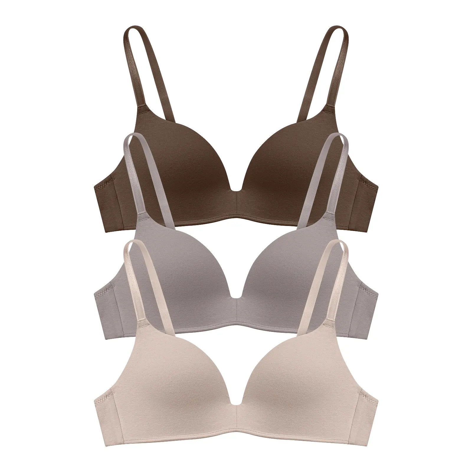Lightly Lined Wireless Bras for Women - 3 Pack