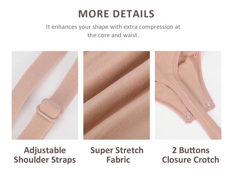 FeelinGirl Seamless Covered Bust Jumpsuit Thong Bodysuit tts Fit  Breathable Comfort Womenswear shaper clothes Hip