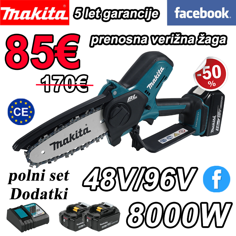 🎉【Posebne ponudbe v trgovini】Prenosna verižna žaga Makita 8000 W z visoko močjo, majhnostjo, majhno težo in enostavno prenašanjem bo postala vaša desna roka! 🔥