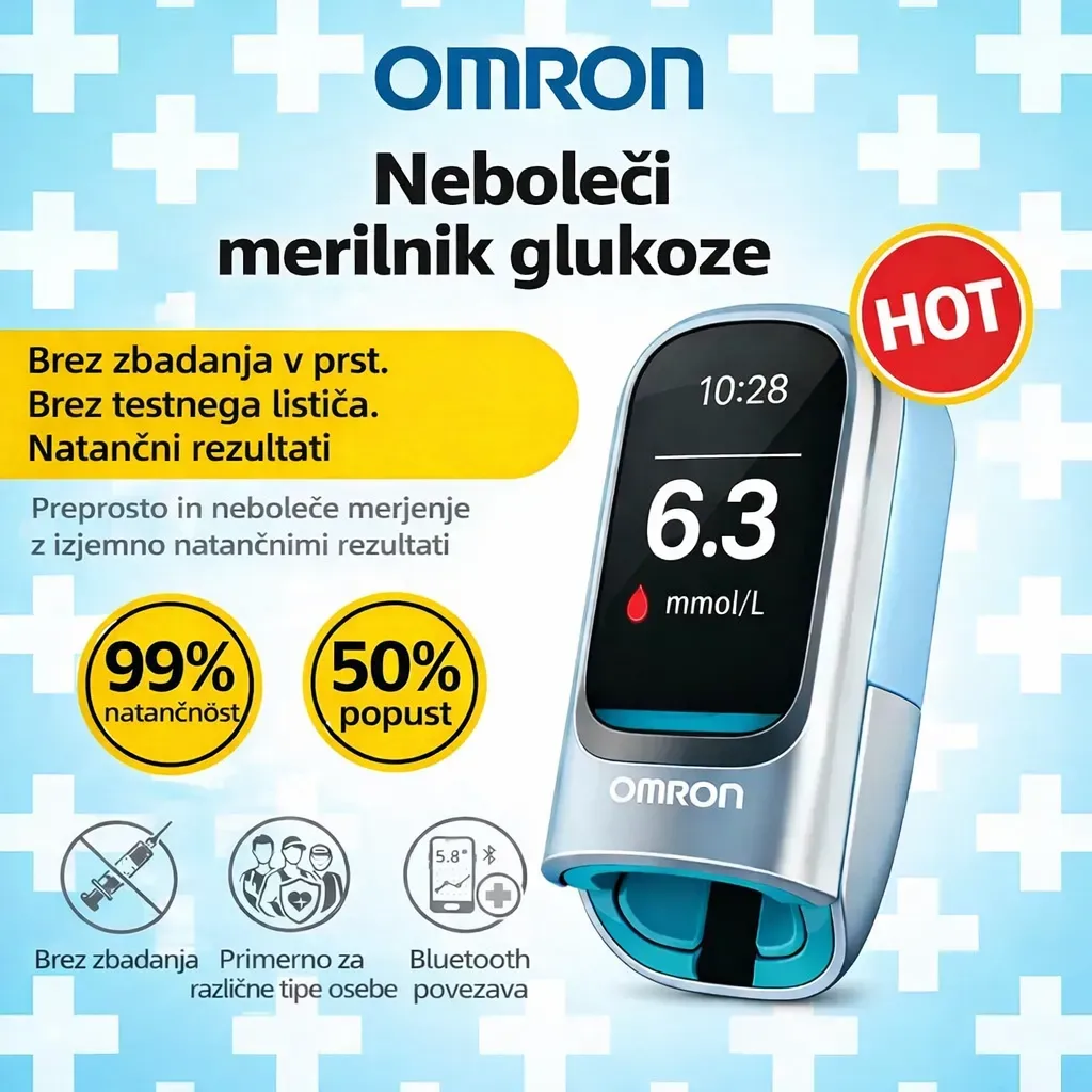 🔥 2026 Omron™ predstavlja novo lansirani neinvazivni pametni merilnik glukoze v krvi 🔥
