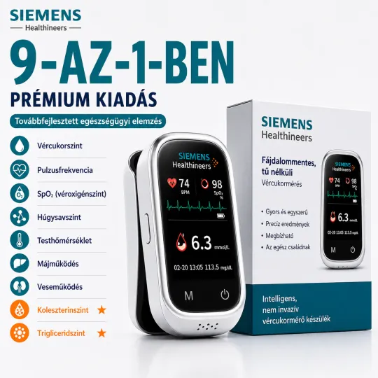 🩸 Siemens™ 11 az 1-ben szúrásmentes vércukormérő Szúrás nélkül • Tesztcsíkok nélkül • Eredmény mindössze 5 másodperc alatt