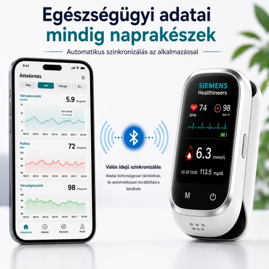 🩸 Siemens™ 11 az 1-ben szúrásmentes vércukormérő Szúrás nélkül • Tesztcsíkok nélkül • Eredmény mindössze 5 másodperc alatt