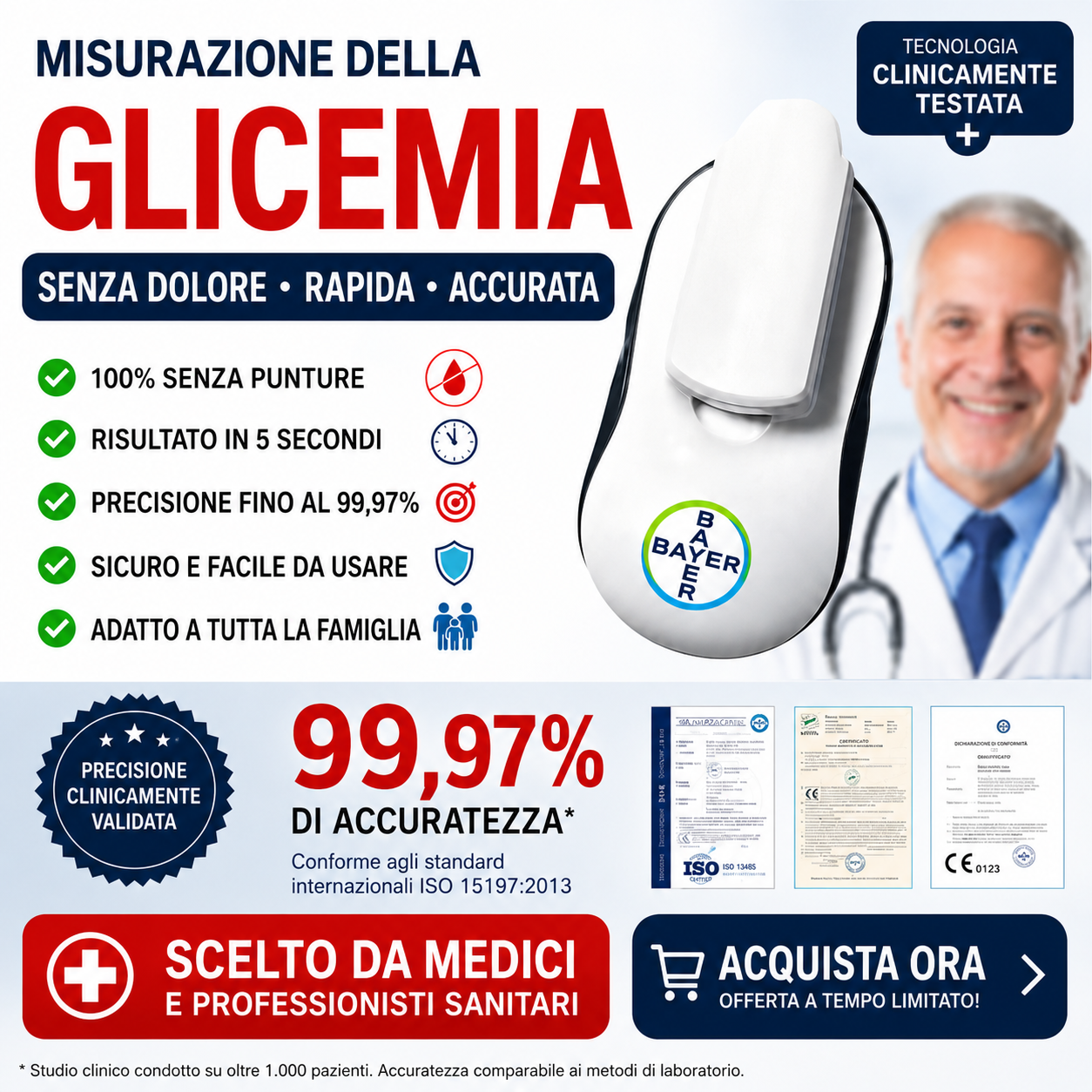 Bayer 2026 nuovo misuratore di glicemia non invasivo ad alta precisione