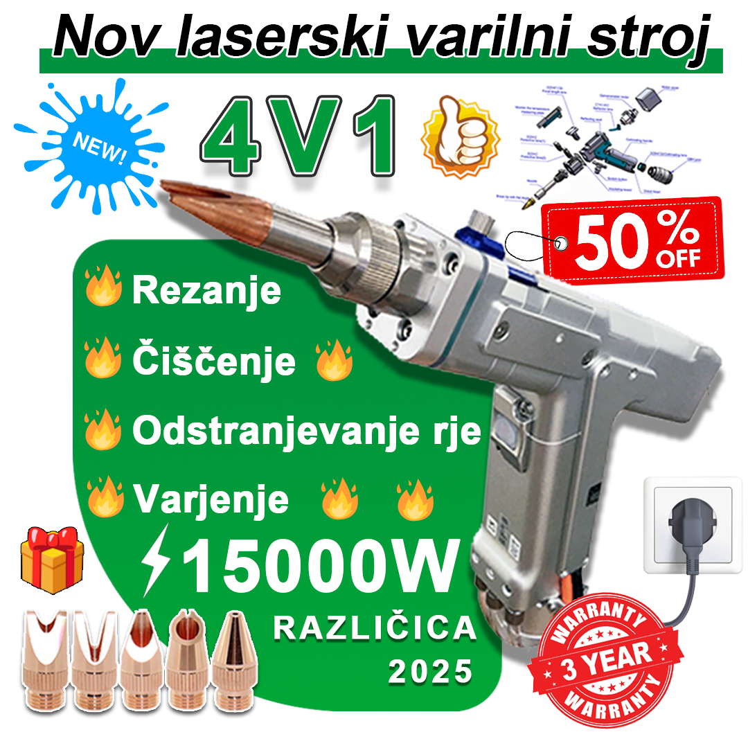 🍬Večnamenski prenosni laserski varilni aparat z močjo 15000 W【Prvi 4-v-1 na svetu】