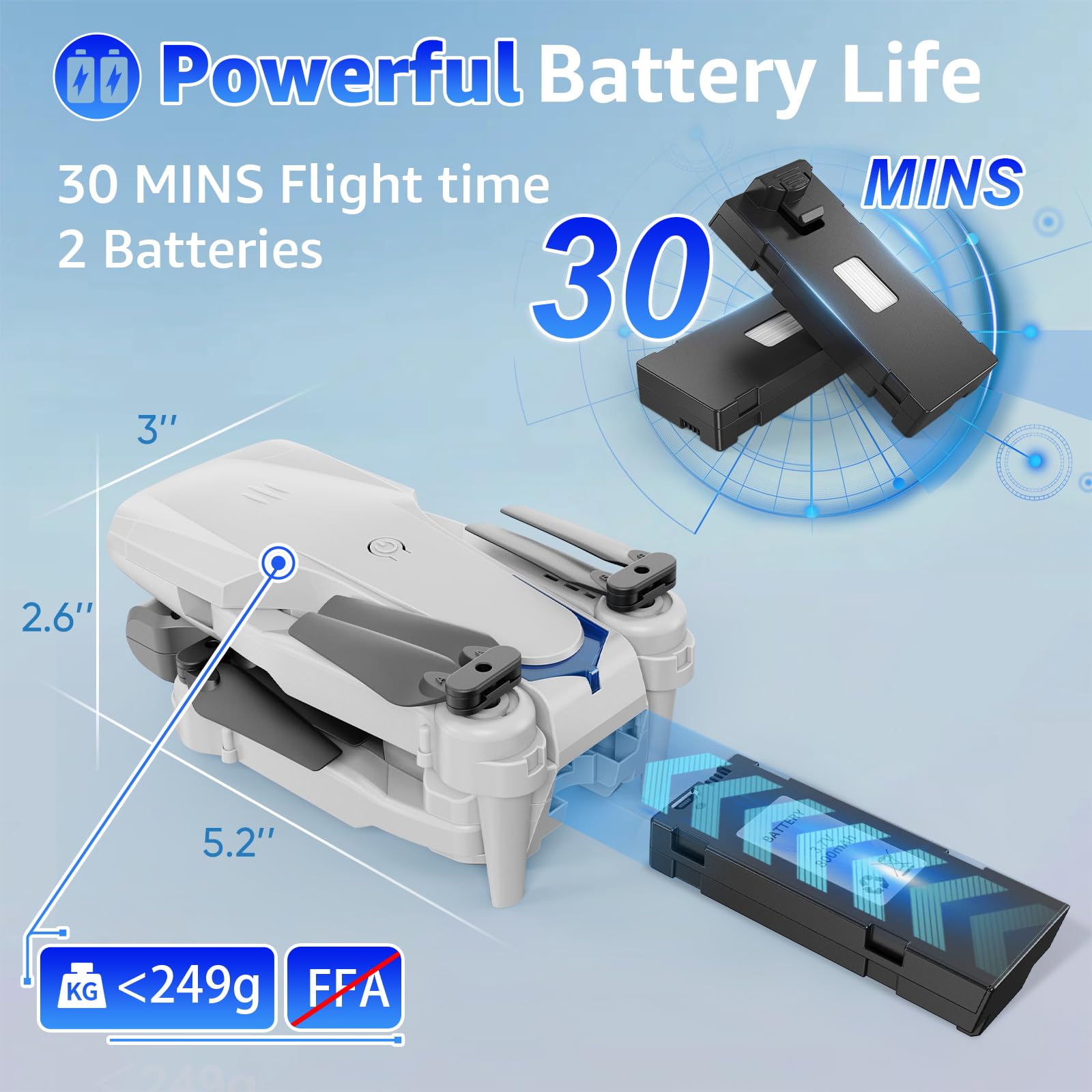 Drone with Camera for Kids & Adults, 1080P HD Mini FPV Drones with Altitude Hold, One-Key Take Off/Landing, Headless Mode, 360° Flips, Speed Adjustment, Toys Gifts for Boys Girls, Beginner