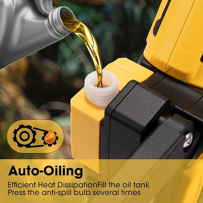 Mini Chainsaw for 20V MAX Battery, 8-Inch Brushless Cordless Pruning Chainsaw, 24.6FT/S Fast Powerful Cutting, 4000RPM Electric for Wood Cutting(Battery Not Included) (Yellow)