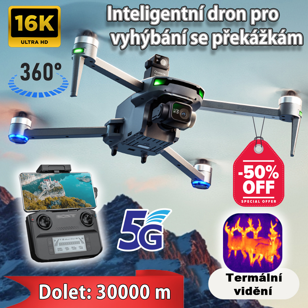 😉 Nepřekonatelný dron s 16K HD a 30km doletem, ušetříte 50 %! 😍