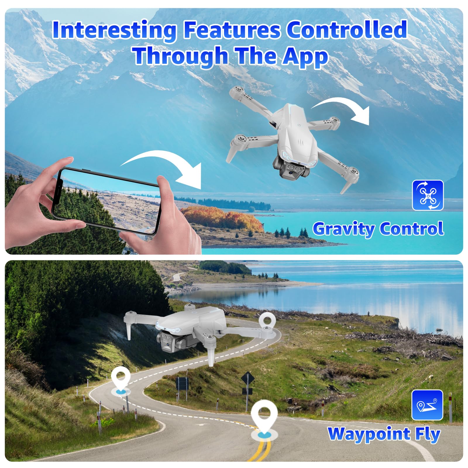 Drone with Camera for Kids & Adults, 1080P HD Mini FPV Drones with Altitude Hold, One-Key Take Off/Landing, Headless Mode, 360° Flips, Speed Adjustment, Toys Gifts for Boys Girls, Beginner